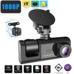 triple camera car dash cam 1080p