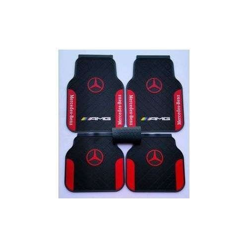 mercedes benz foot mat red black