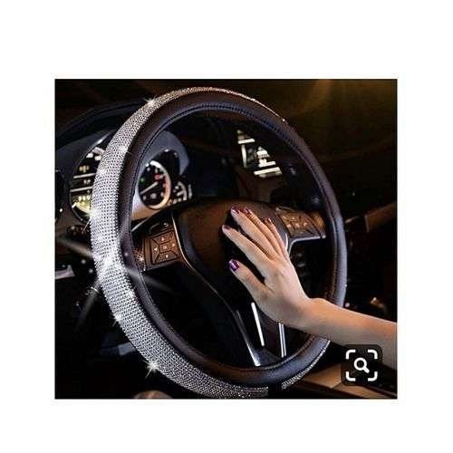 diamond steering wheel cover black