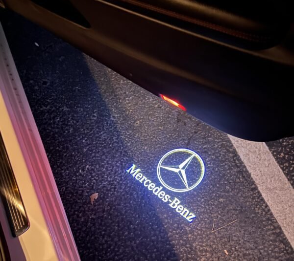 mercedes car door led logo light projection