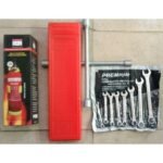 Automobile Car Safety Fire Extinguisher + Wheel Spanner + 8 Pcs Flat & Ring Spanner + C-Caution Sign