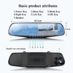4.3in Car Dvrs Video Recorder Dash Cam Full HD 1080P Mirror Cam Car Dvr Camera Loop Recording Motion Tracking - Image 3