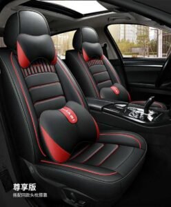 Universal car seat cover full set installed in 5 seater car interior