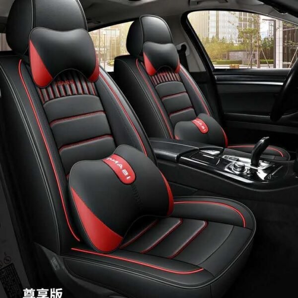 Universal car seat cover full set installed in 5 seater car interior