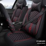 Universal 3D car seat covers full set for 5 seater vehicle in PU leather