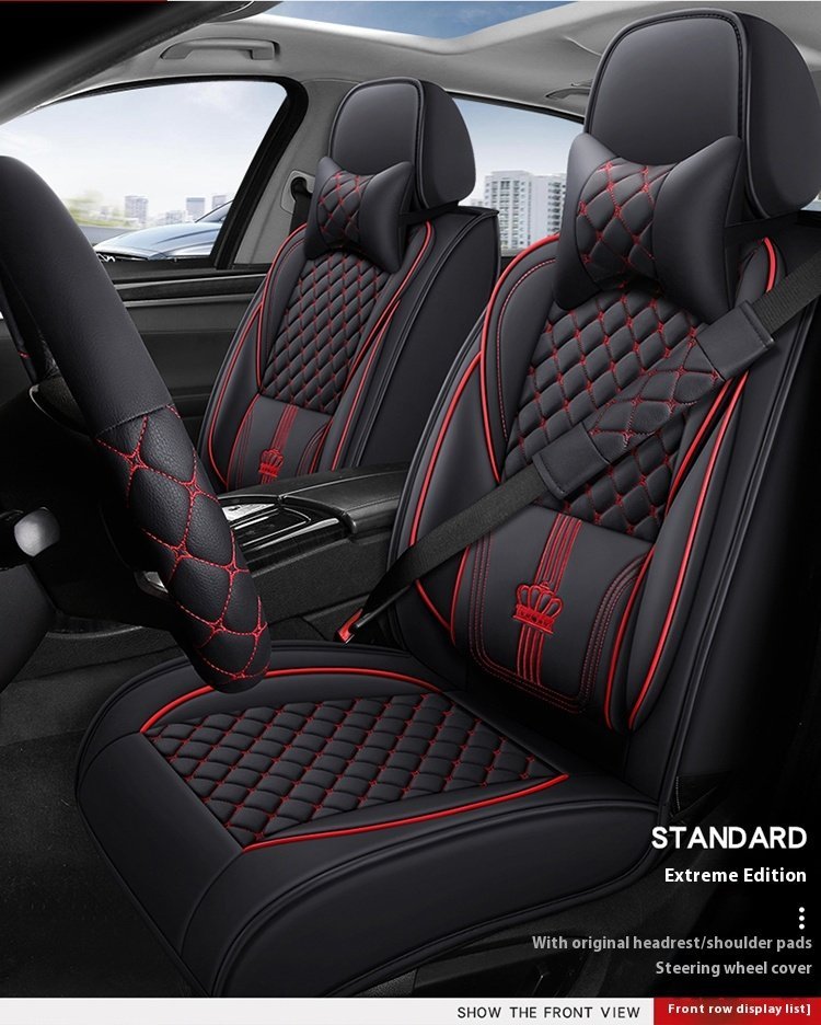 Universal 3D car seat covers full set for 5 seater vehicle in PU leather