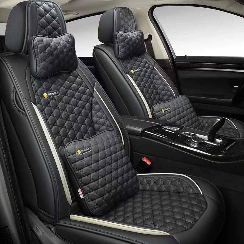 breathable padded car seat covers installed in car interior