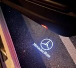 mercedes car door led logo light projection