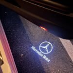 mercedes car door led logo light projection