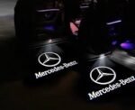 mercedes door logo projector light ground effect