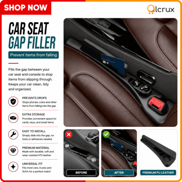 Universal car seat gap filler