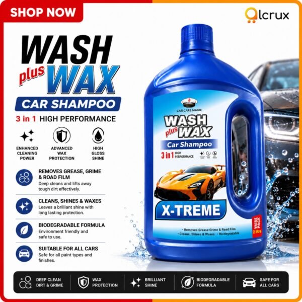 Wash plus wax car shampoo