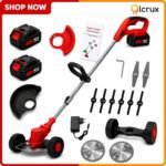 48V rechargeable grass cutter with wheels