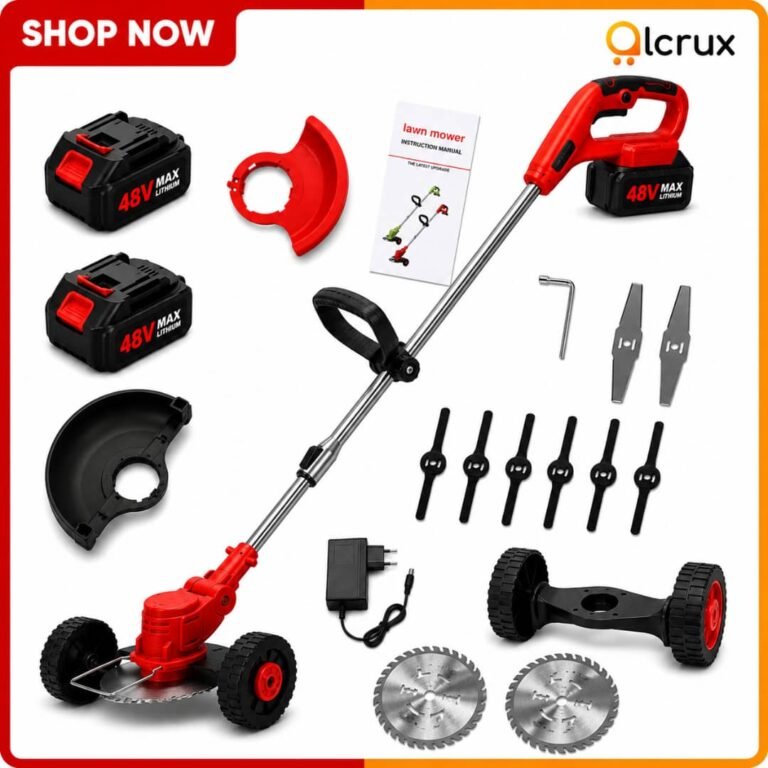48V rechargeable grass cutter with wheels