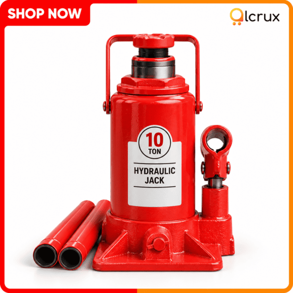 10-ton red hydraulic bottle jack