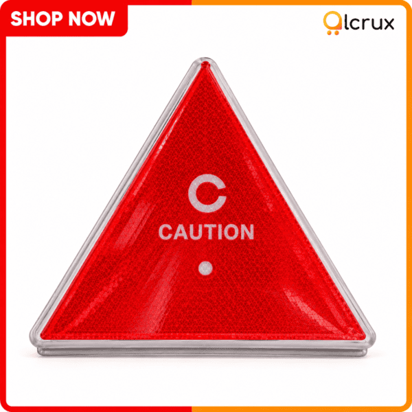 Reflective car caution triangle for roadside emergencies