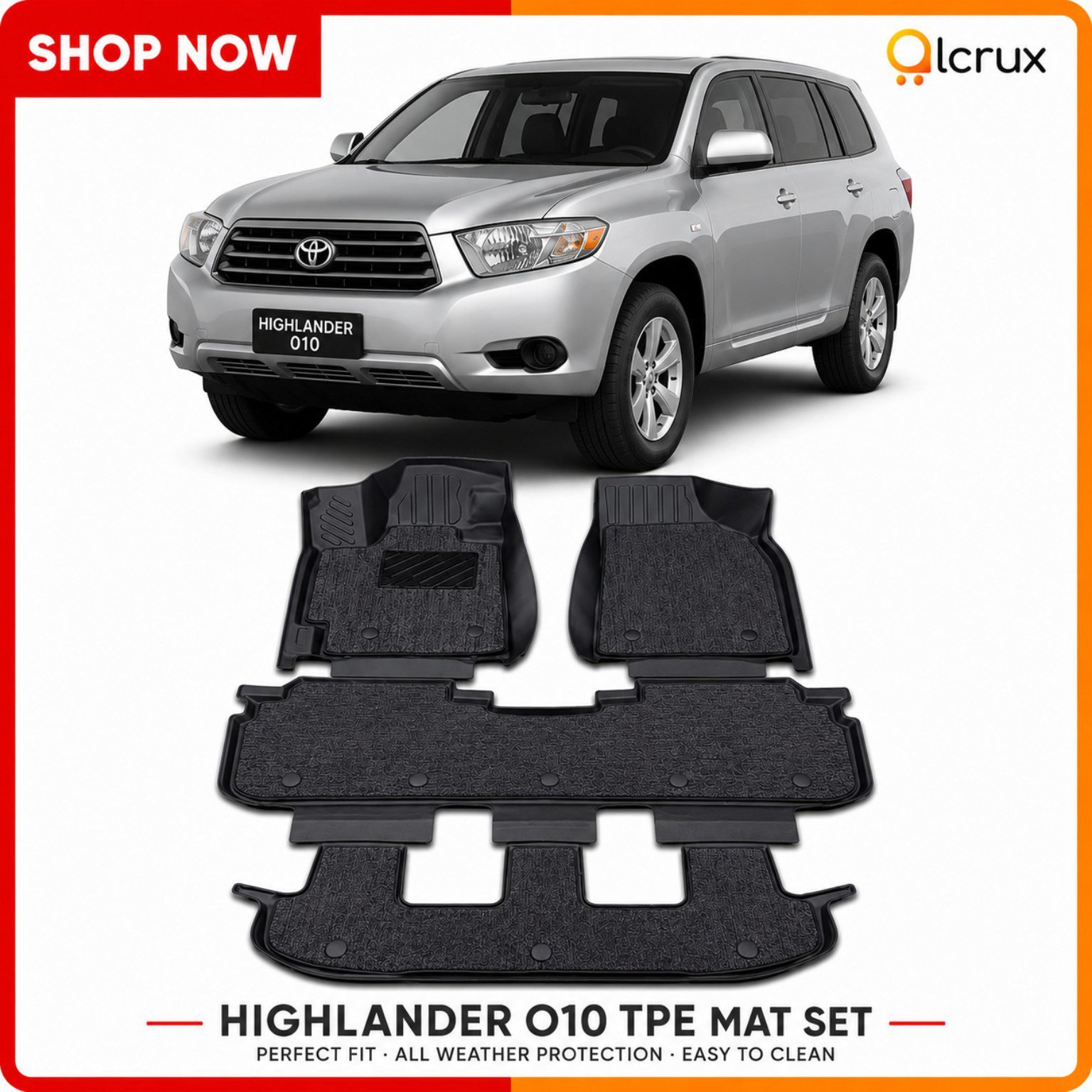 Toyota Highlander 2010 3-roll TPE floor mat set Toyota Highlander 2010 3-roll TPE floor mat set