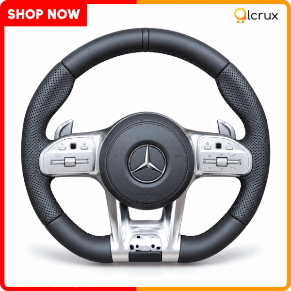 Mercedes-Benz premium steering wheel with silver trim