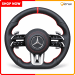 Mercedes-Benz AMG carbon-fibre steering wheel with red accents
