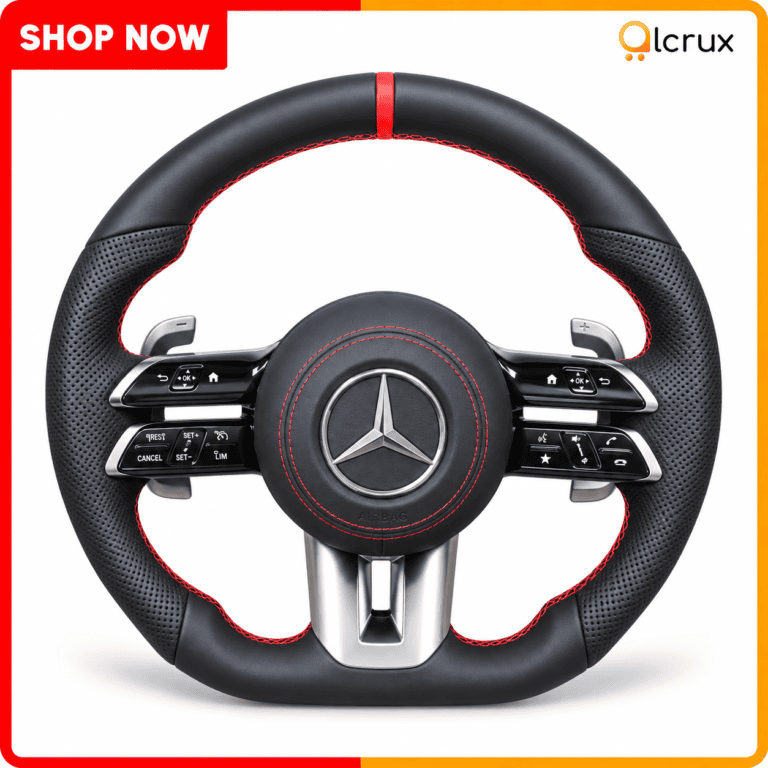 Mercedes-Benz AMG carbon-fibre steering wheel with red accents